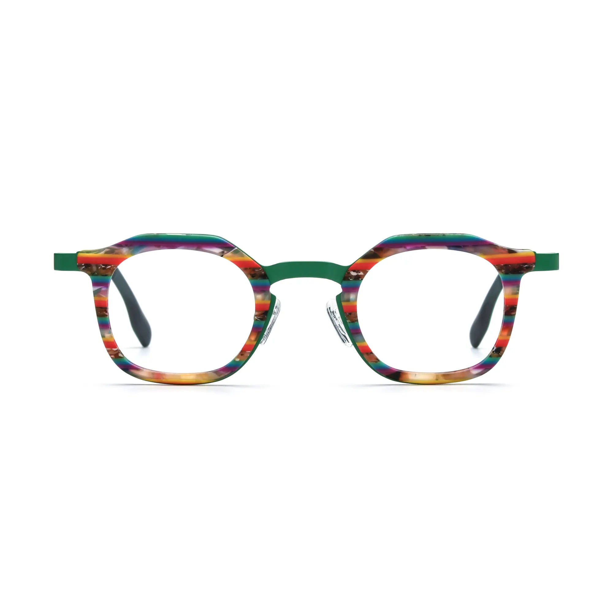 VoyueLens™ Aurora Stripe Square Eyeglasses – Front View – SKU VL185893-C1